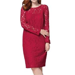 Jessica London Stretch Lace Shift Dress Plus Sz 20W Valentine's Day Wedding Chic